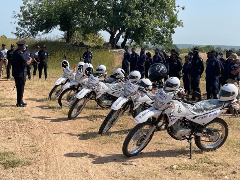Jirapa Municipal Police Command receives motorbikes and a vehicle from government to enhance operations