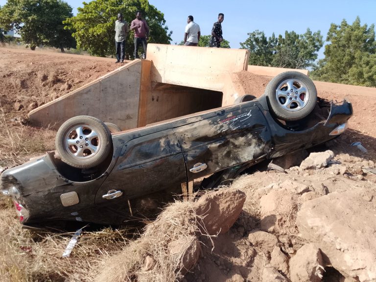 BREAKING NEWS: TWO INJURED IN TOYOTA COROLLA ACCIDENT ON JIRAPA TO GBARE ROAD